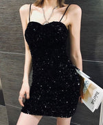 Load image into Gallery viewer, Back Sequined Bodycon Mini Dress
