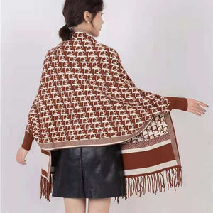 Brown Knitted Scarf Long Sleeve
