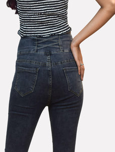 High Waist Denim Jeans - Fashion Tiara