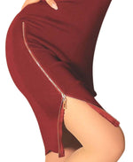 Load image into Gallery viewer, Maroon &quot;Zip it Up&quot; Multi Style with Zip Bodycon Dress
