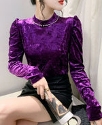 Load image into Gallery viewer, Purple Velvet Diamond Necklace Tops
