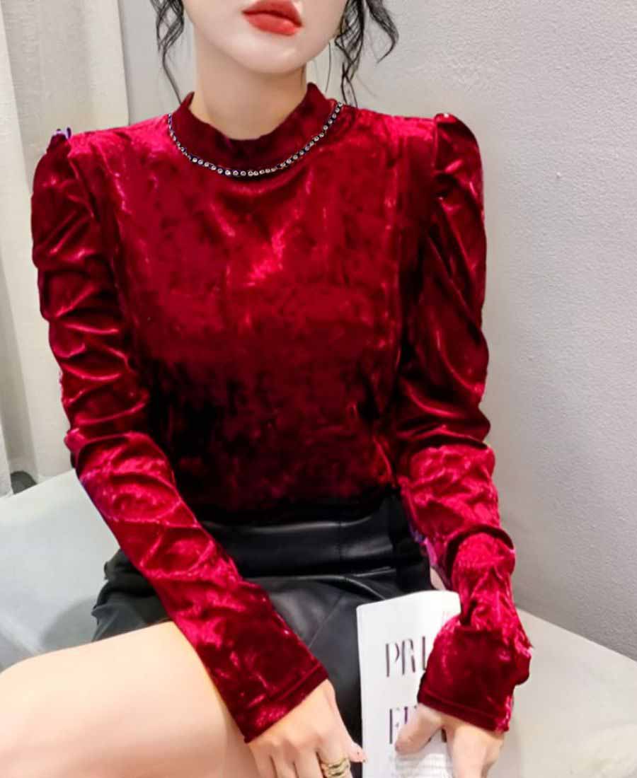 Red Velvet Diamond Necklace Tops