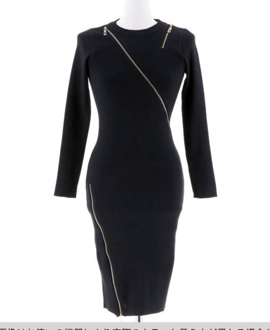 Black "Zip it Up" Multi Style with Zip Bodycon Dress