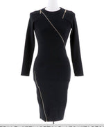 Load image into Gallery viewer, Black &quot;Zip it Up&quot; Multi Style with Zip Bodycon Dress
