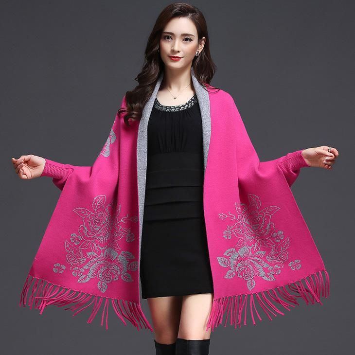 Pink Knitted Scarf Long Sleeve