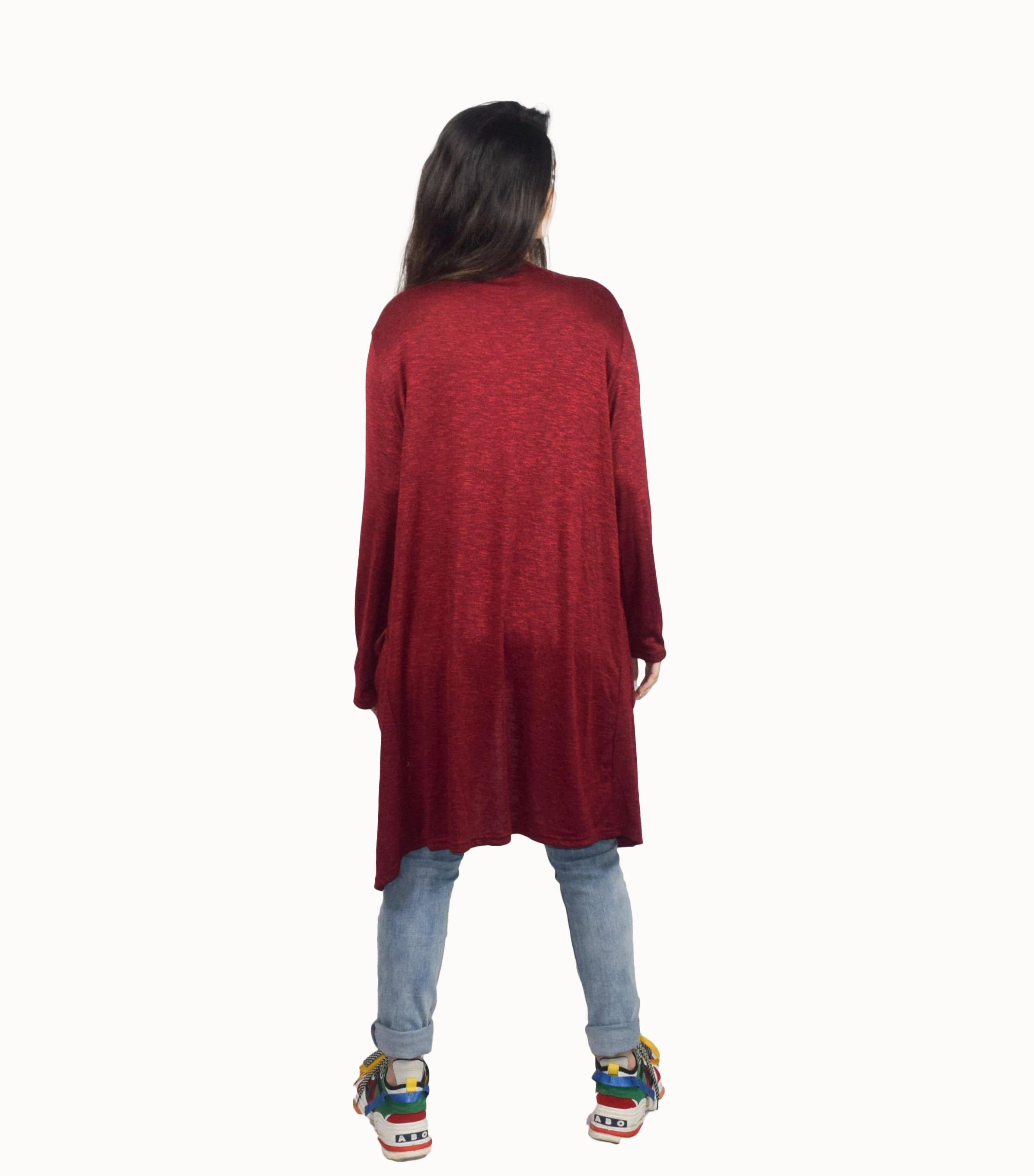 Red Longline Shrug - Fashion Tiara