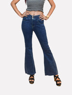 Load image into Gallery viewer, Dark Blue Bell Bottom Jeans - Fashion Tiara
